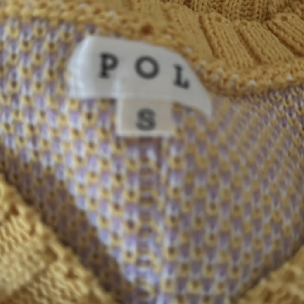 NEW POL Oversized Yellow Star Sweater Front/Back Size Small - Picture 3 of 5